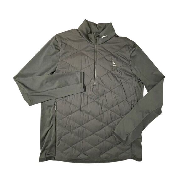 NEW Kjus Mens Jacket Medium/50 Black Old Waverley Golf Release Half Zip Logo - Picture 1 of 11